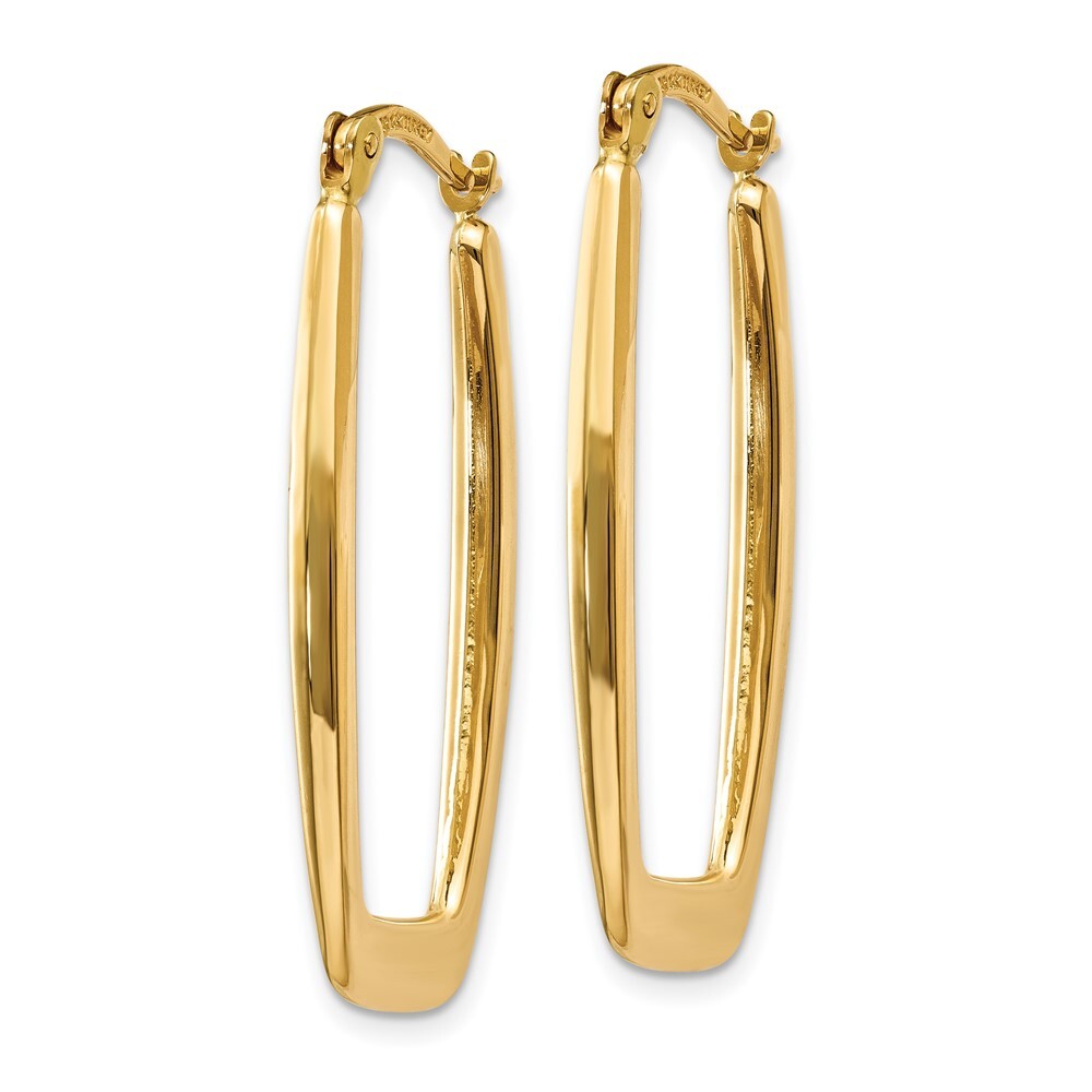 14k Yellow Gold Polished 2.25mm Rectangle Hoop Earrings Gift for Women