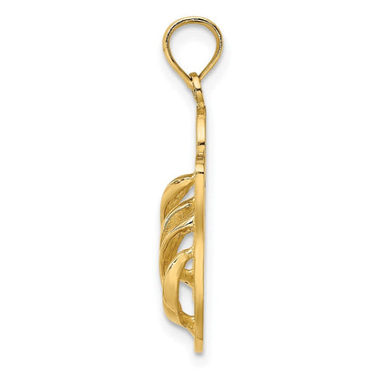 14k Yellow Gold Polished Large MARCO ISLAND Double Flip-Flop Charm
