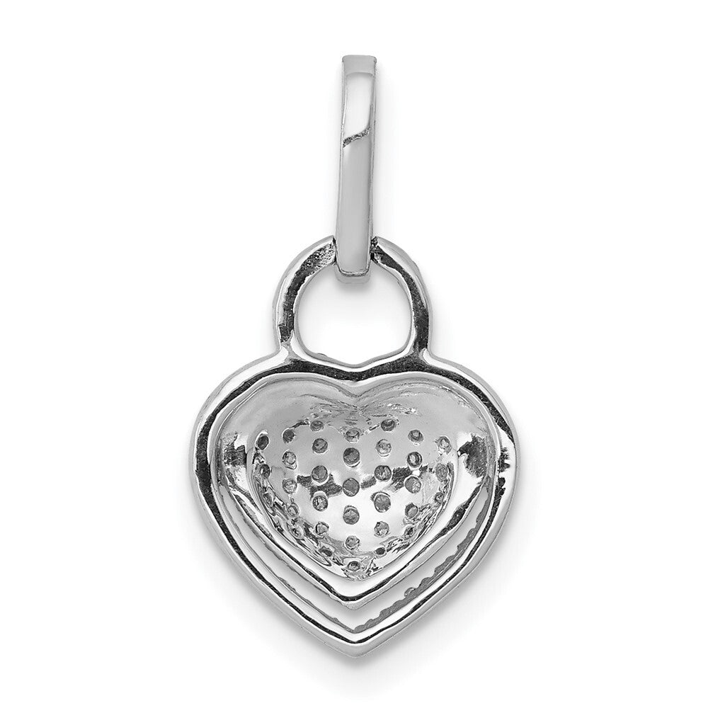 14k White Gold 1/5ct. Diamond Fancy Heart Pendant for Women