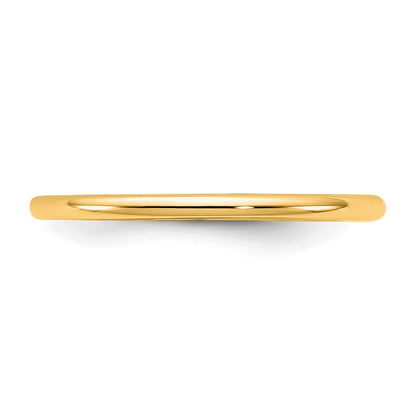 14k Yellow Gold 1.5mm LTW Comfort Fit Band Ring Size 10