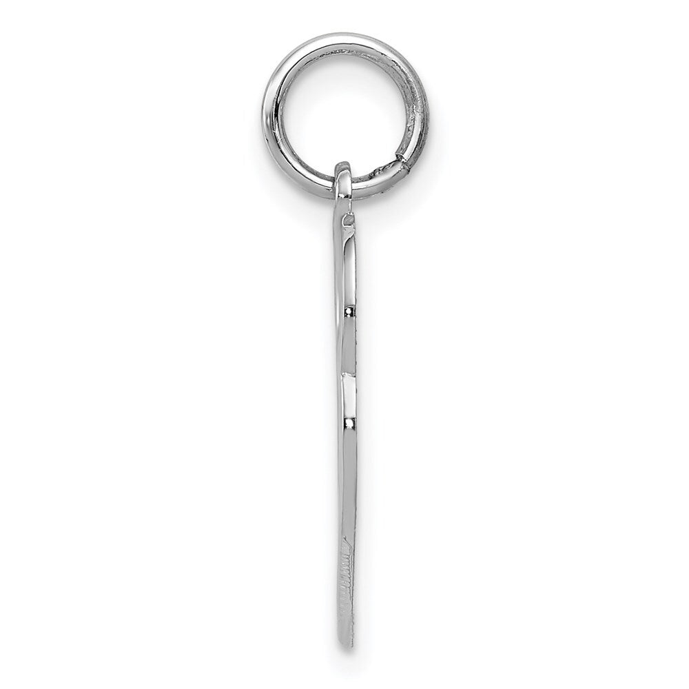 14k White Gold Double Heart Charm Pendant for Women