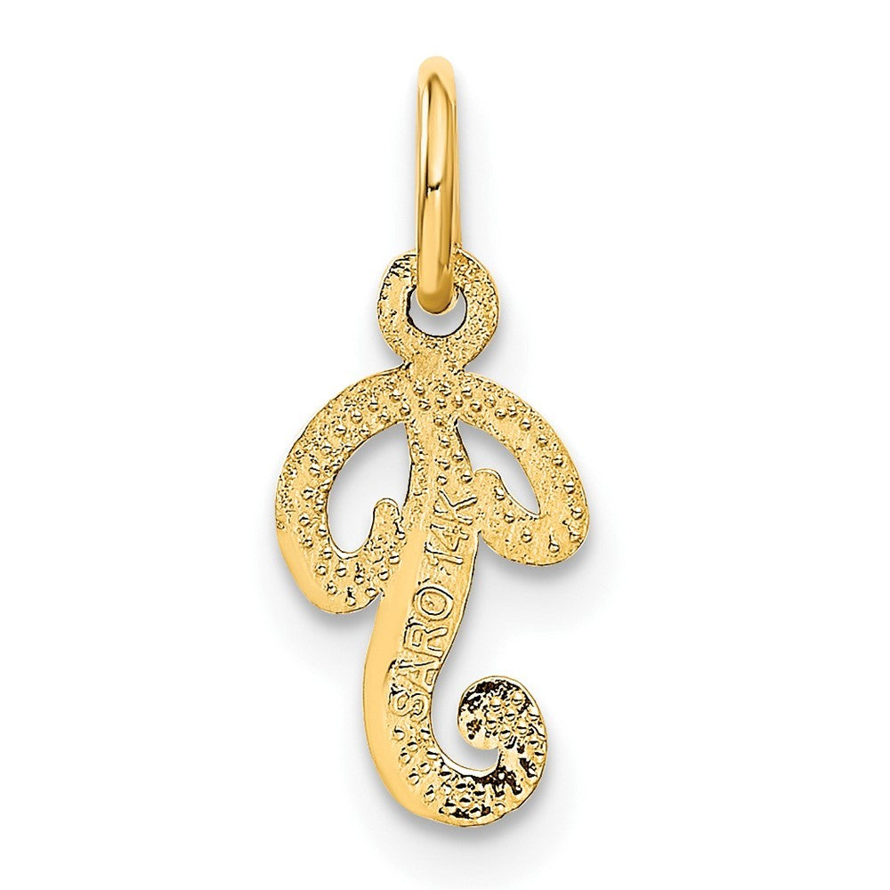 14k Yellow Gold Script Letter P Initial Charm