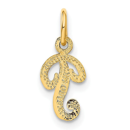 14k Yellow Gold Script Letter P Initial Charm
