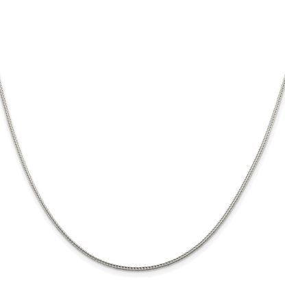 Sterling Silver Rhodium-plated 1.45mm Diamond-cut Round Franco Chain Necklace