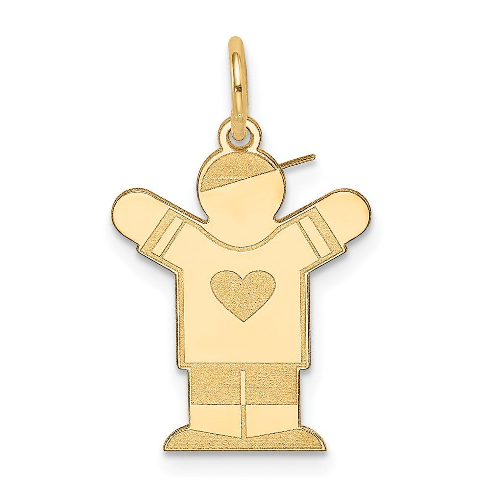14k Yellow Gold Kid Charm Pendant for Women