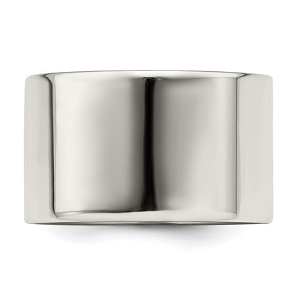 Sterling Silver 12mm Lightweight Flat Size 11 Band Ring