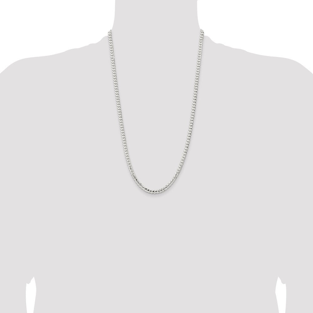 Sterling Silver 4.5mm Concave Beveled Curb Chain