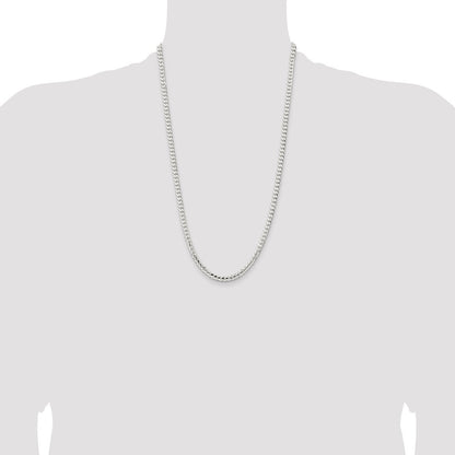 Sterling Silver 4.5mm Concave Beveled Curb Chain