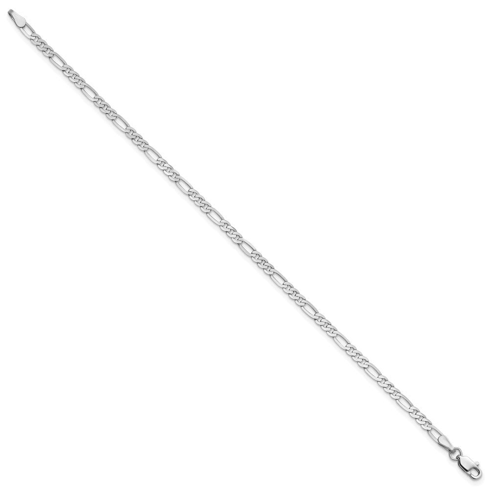 14K White Gold 7 inch 2.75mm Flat Figaro Bracelet