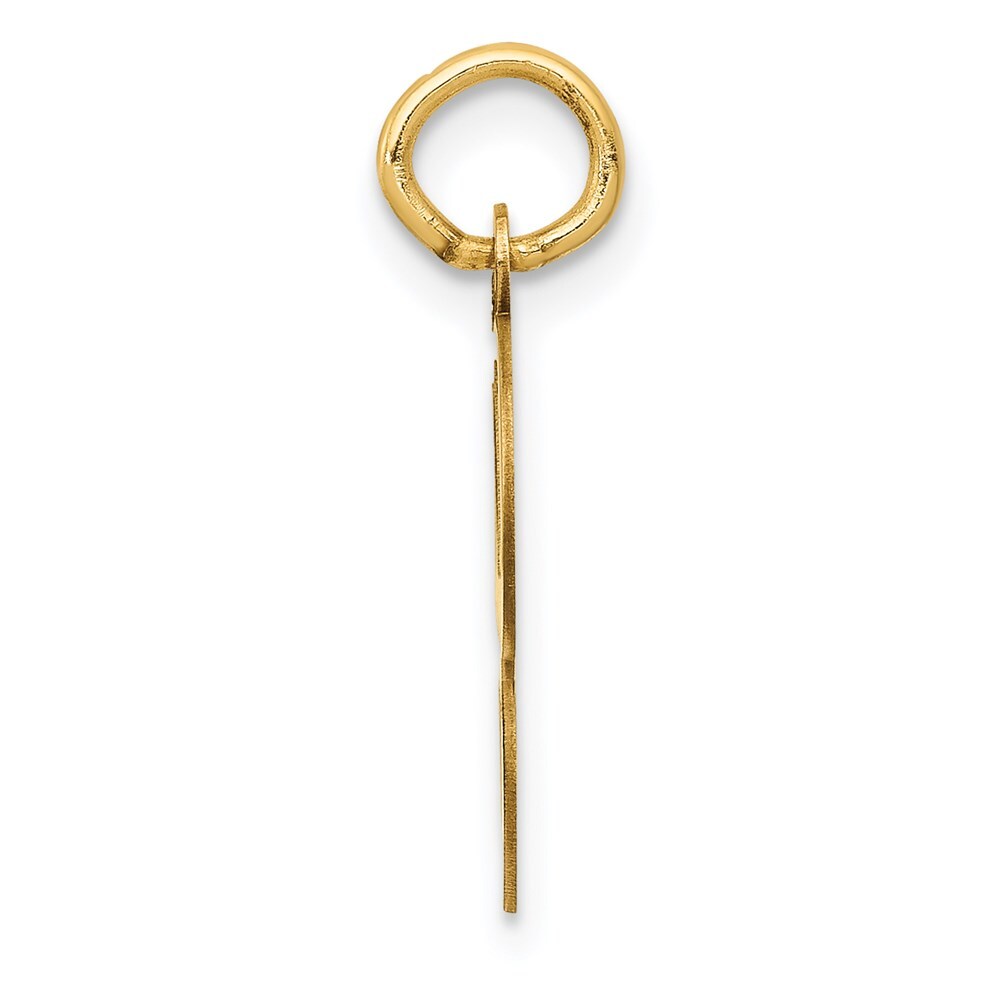 14k Yellow Gold Script Letter G Initial Charm Pendant for Women
