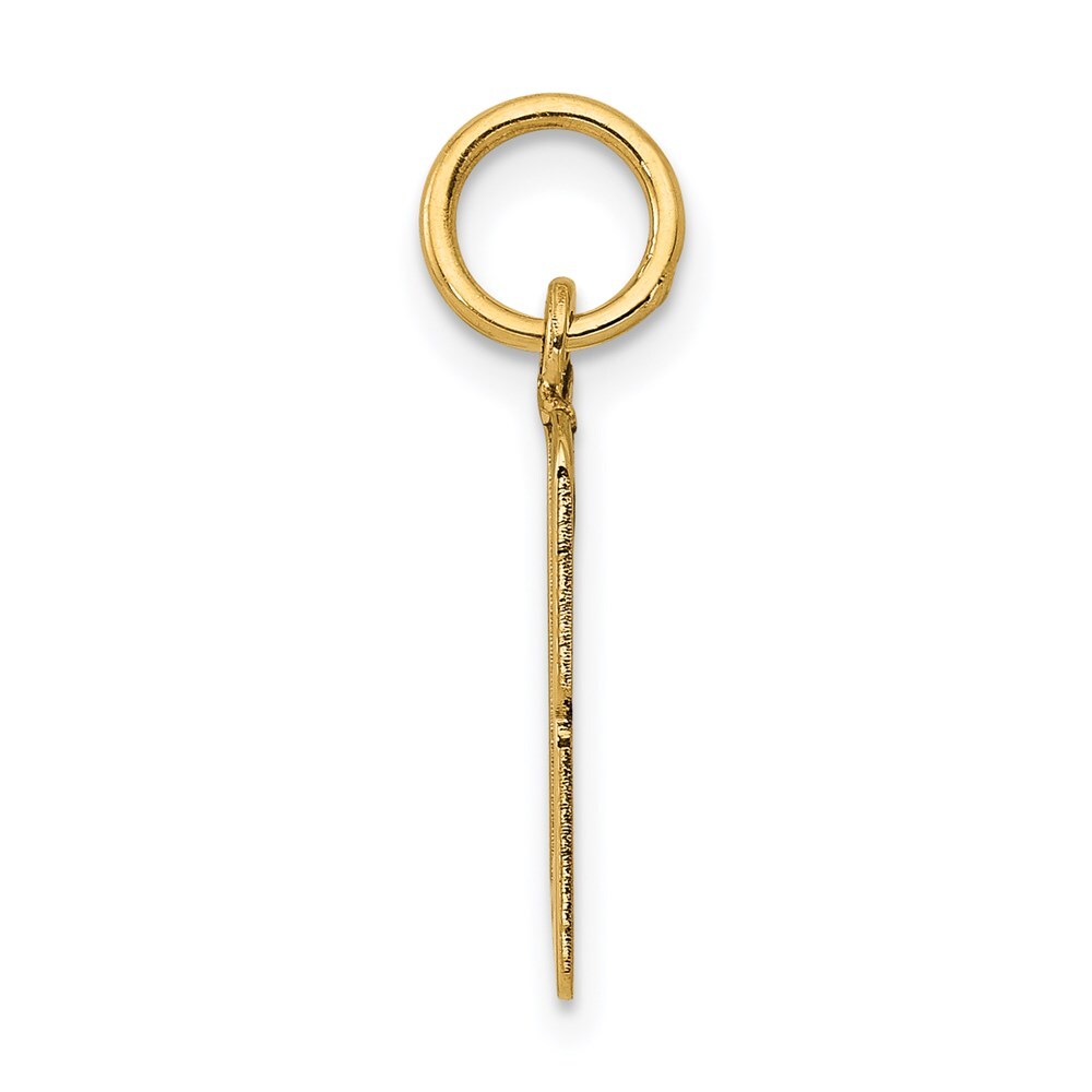 14k Yellow Gold Small Elongated Number 13 Charm Pendant for Women