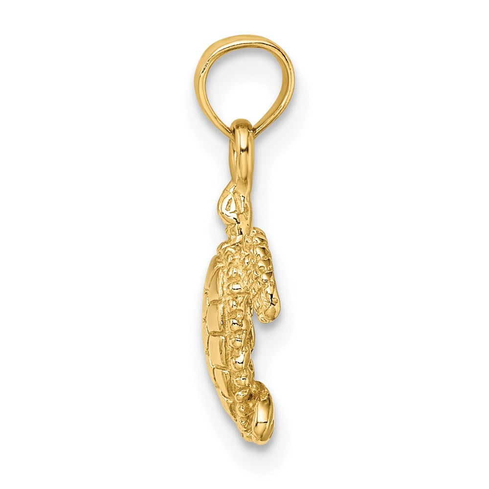 14k Yellow Gold 3-D Mini Sea Turtle Charm Pendant