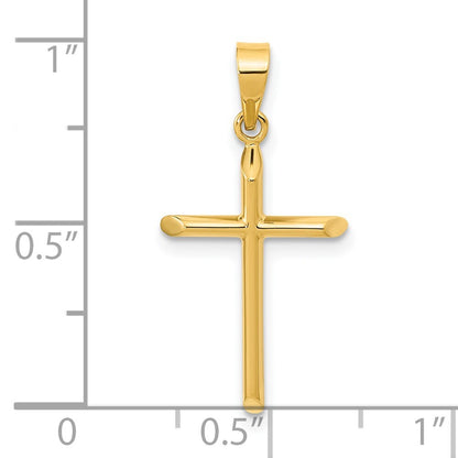 14k Yellow Gold Polished Cross Pendant