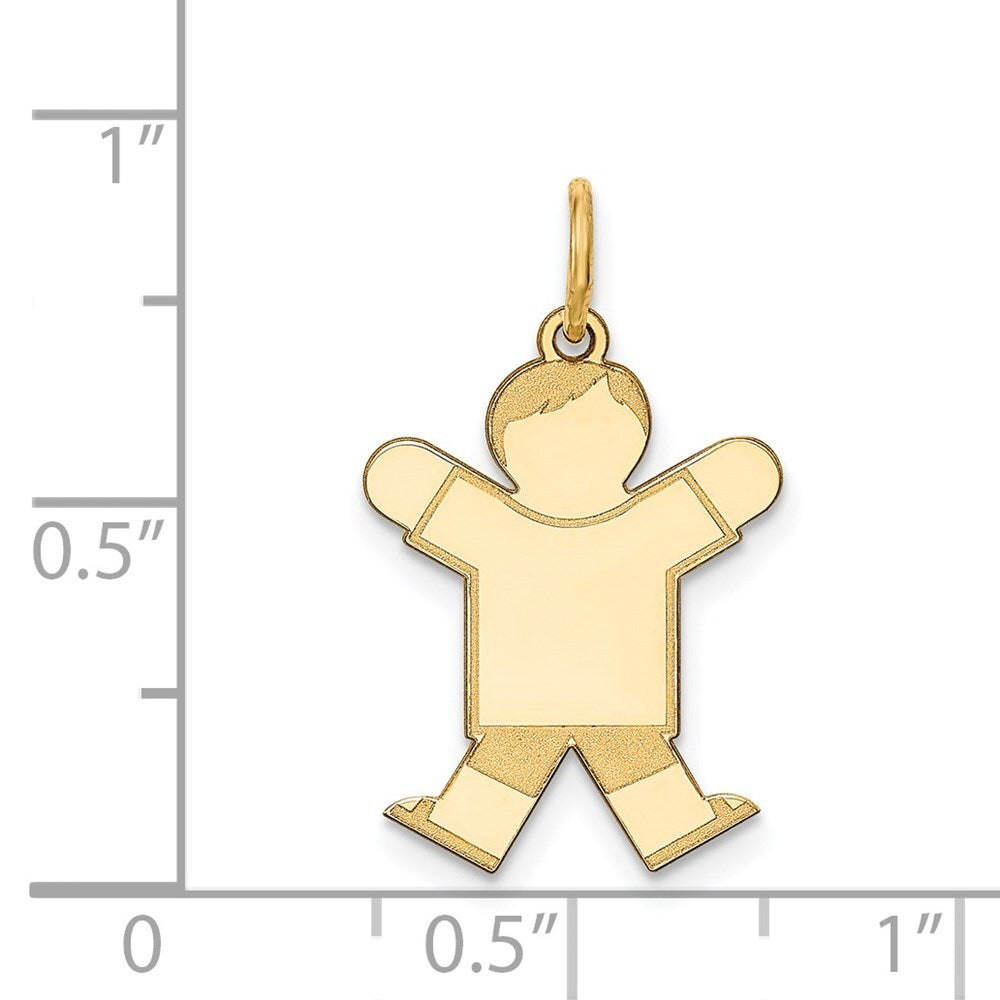 14k Yellow Gold Kid Charm Pendant for Women