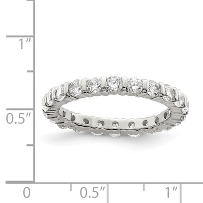 Sterling Silver Rhodium-plated Cubic Zirconia Band Size 6