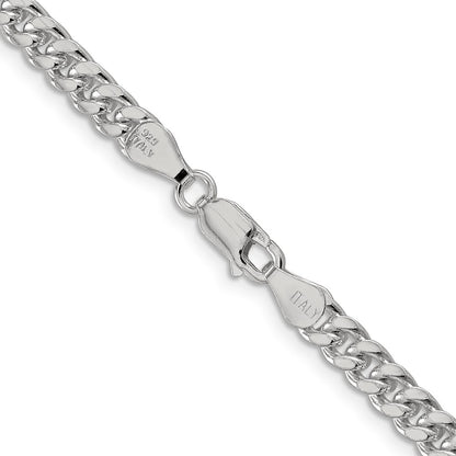 Sterling Silver 5mm Domed Side Diamond-cut Curb Chain
