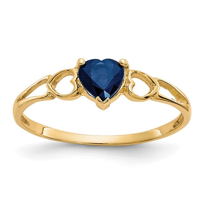 14K Yellow Gold Sapphire Birthstone Ring