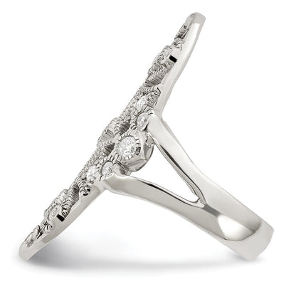 Sterling Silver Polished Fancy CZ Ring Size 7