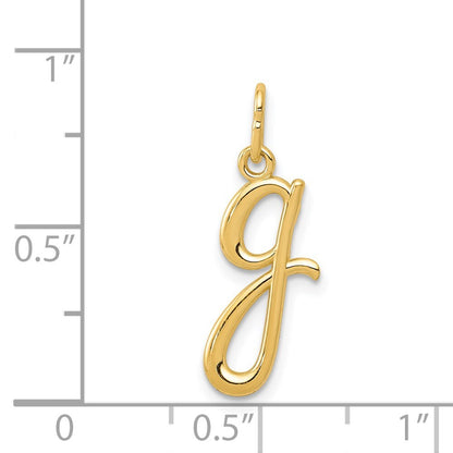 14k Yellow Gold Letter G Initial Charm Pendant for Women