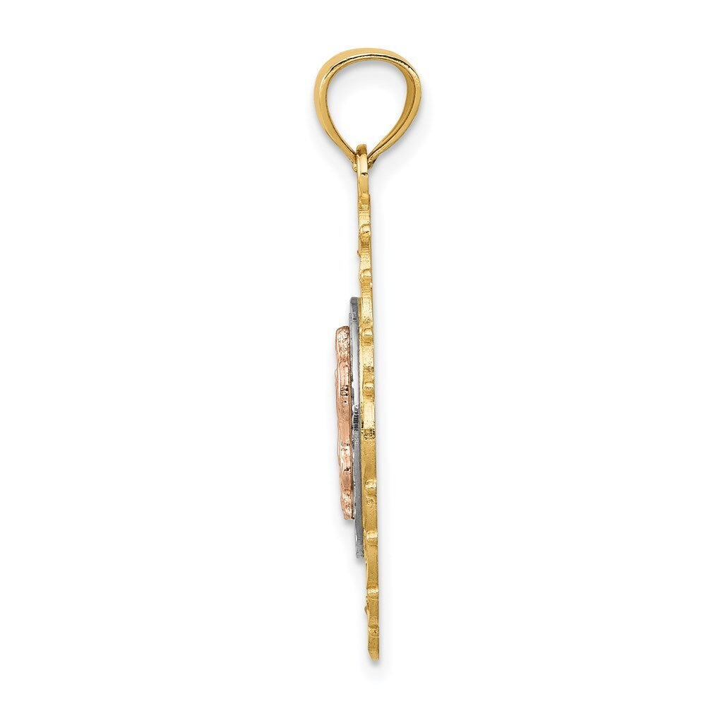 14k Tri-Color Gold Tri-color Our Lady of Guadalupe Pendant for Women