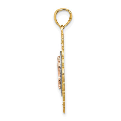 14k Tri-Color Gold Tri-color Our Lady of Guadalupe Pendant for Women