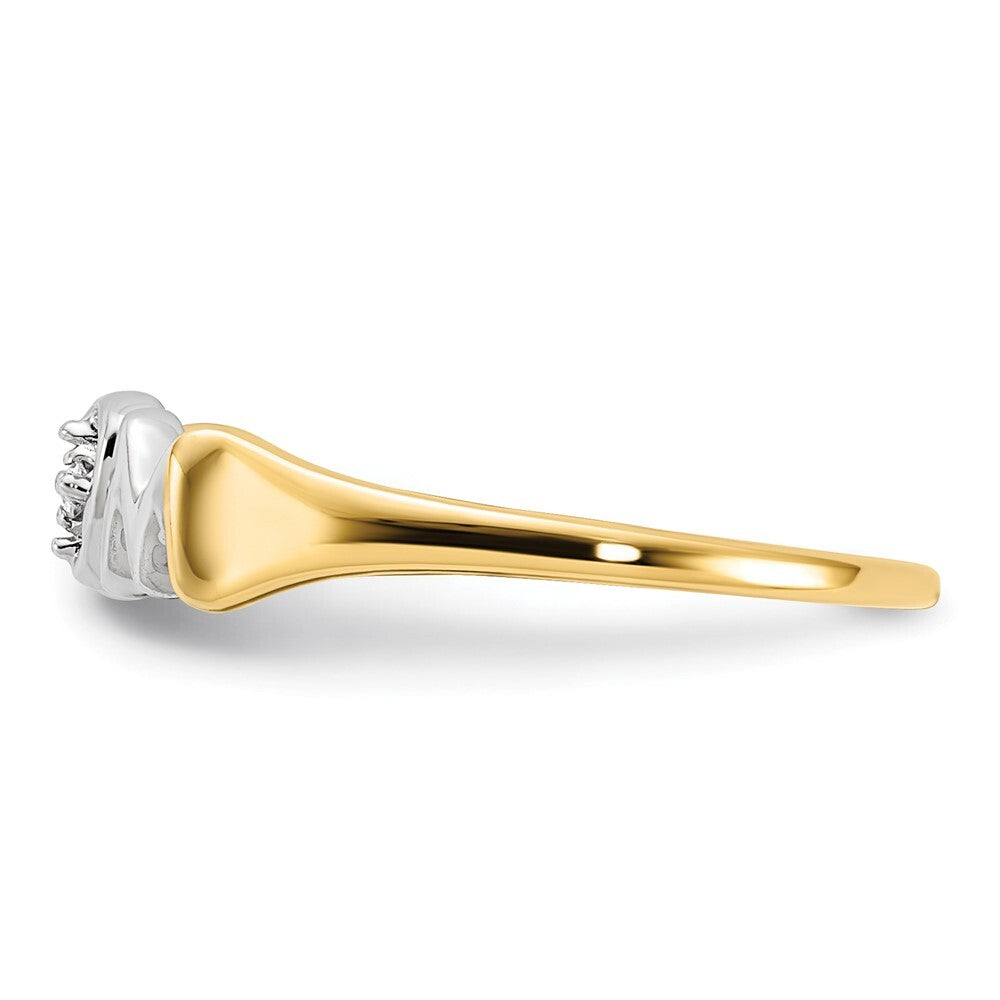 14K Yellow Gold w/Rhodium Diamond MOM Ring Size 7