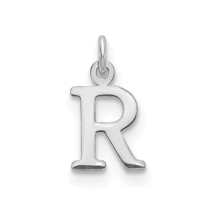 14k White Gold Cutout Letter R Initial Pendant for Women