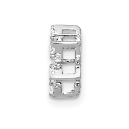 14k White Gold Diamond Fancy Circle Chain Slide Pendant for Women