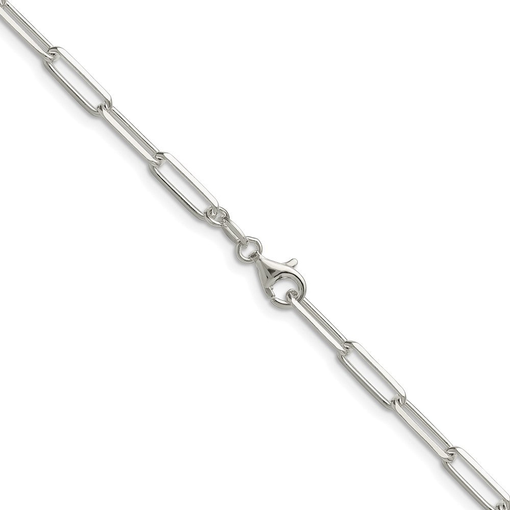Sterling Silver 3.5mm Diamond-Cut Paperclip Chain Necklace