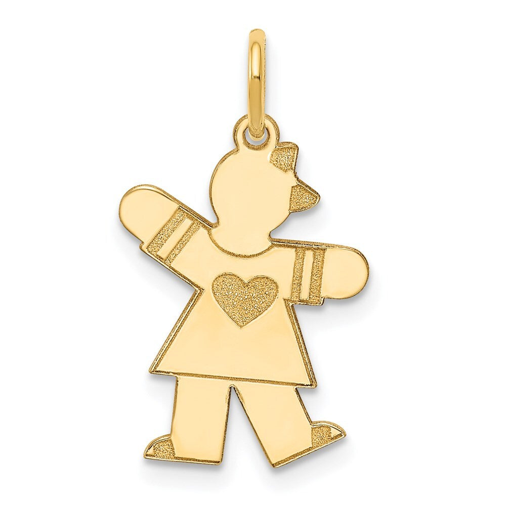 14k Yellow Gold Kid Charm Pendant for Women