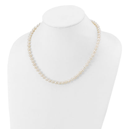 14k Yellow Gold 6-7mm White Freshwater Cultured Pearl 18 inch Necklace