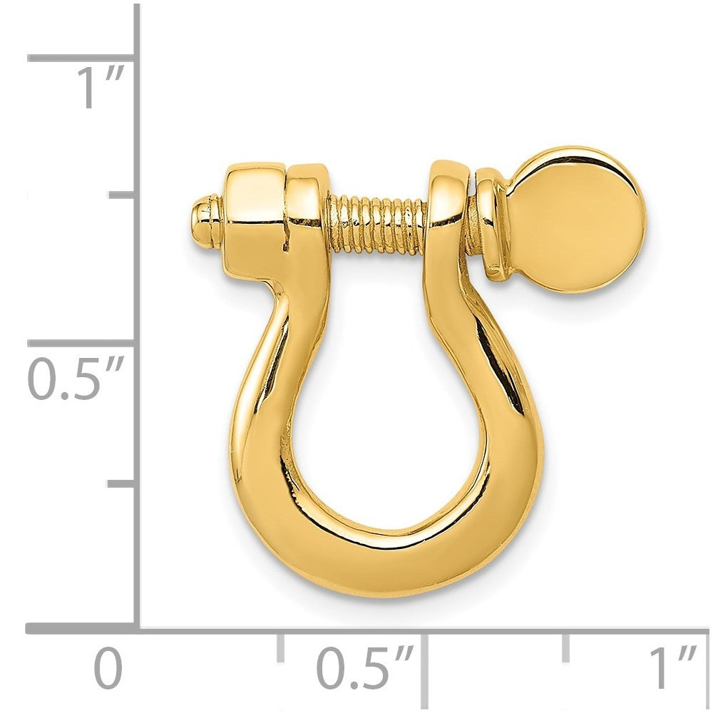 14k Yellow Gold 3D Large Shackle Link Pendant