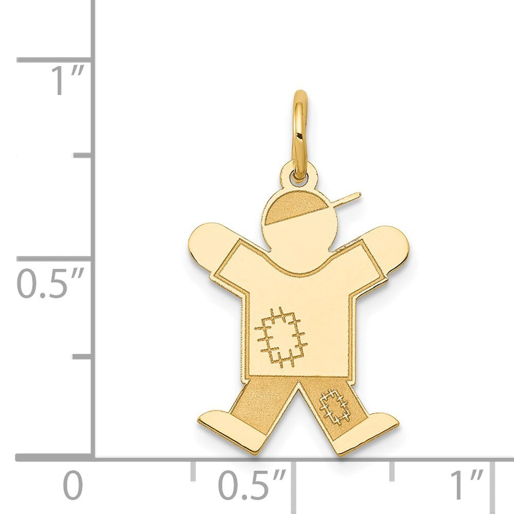 14k Yellow Gold Kid Charm Pendant for Women