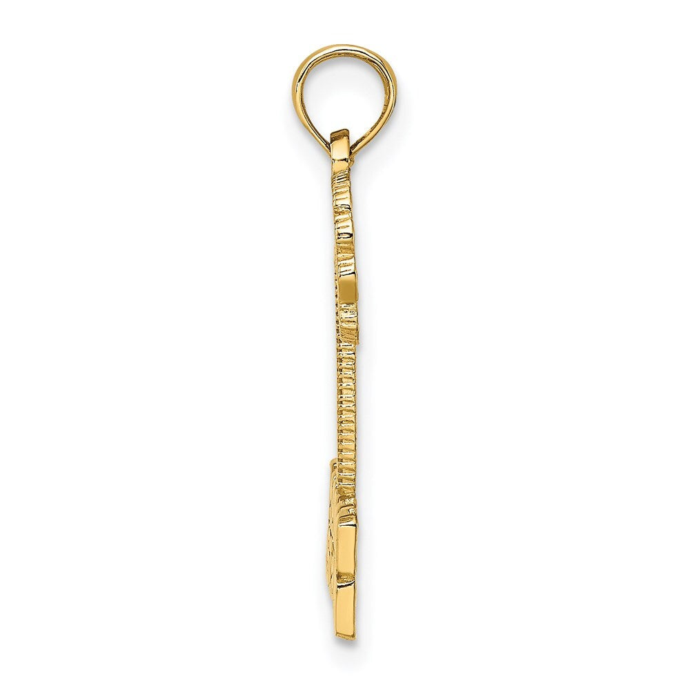 14k Yellow Gold MARCO ISLAND Palm Tree Charm Pendant for Women