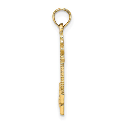 14k Yellow Gold MARCO ISLAND Palm Tree Charm Pendant for Women