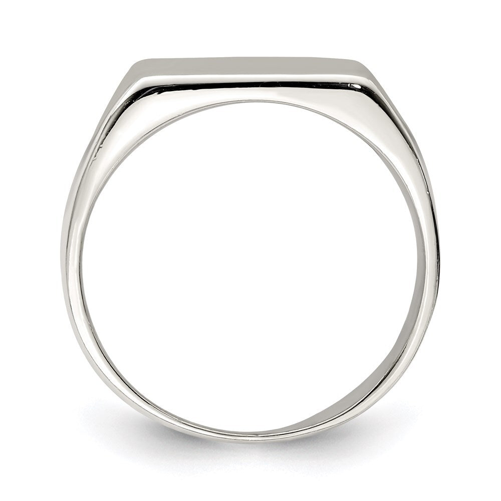 Sterling Silver 12x14mm Closed Back Signet Ring Size 9
