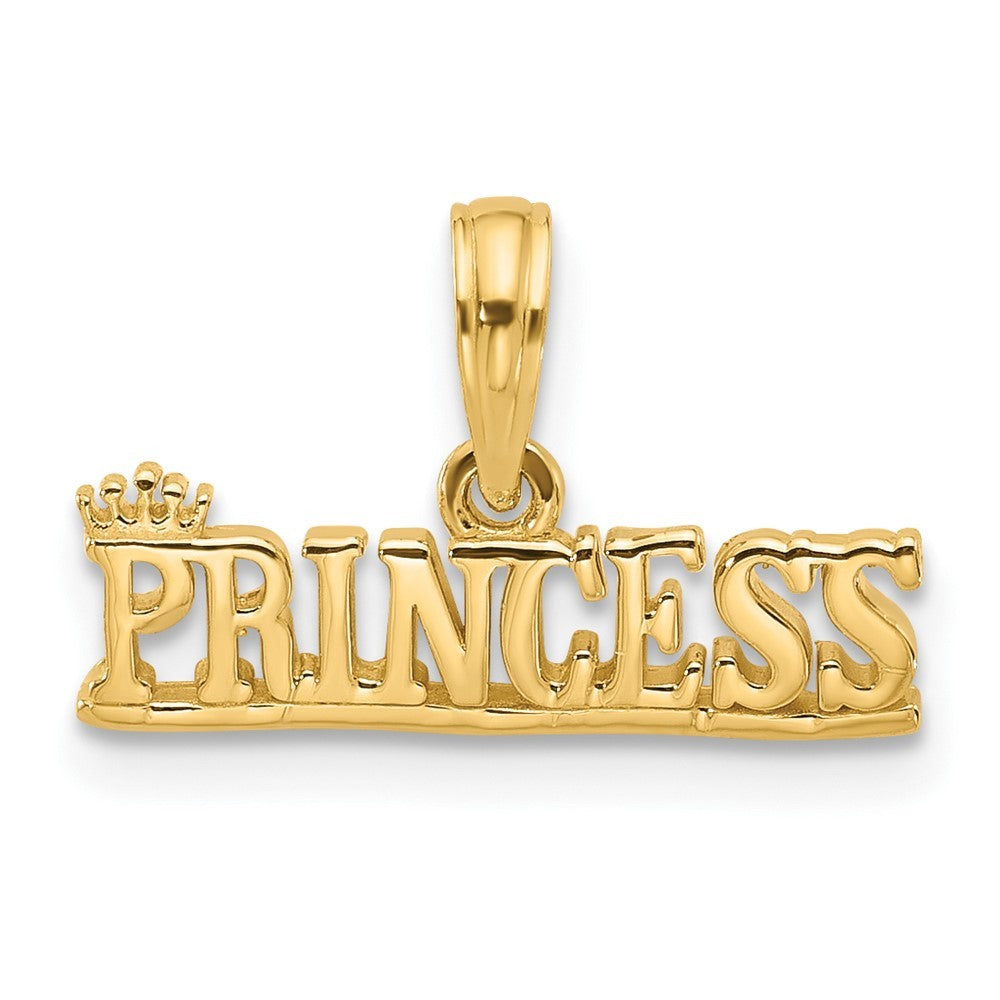 14k Yellow Gold Polished PRINCESS Charm