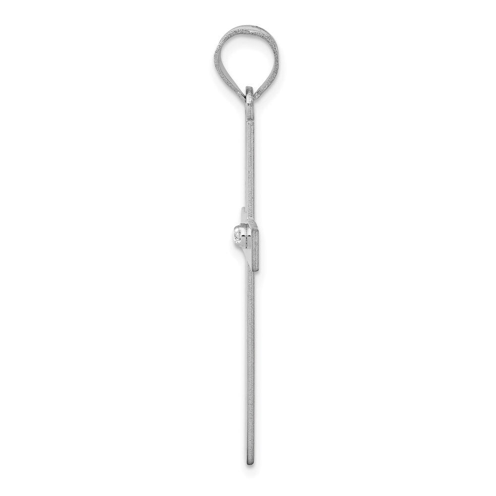 14k White Gold .02ct. Diamond Cross Pendant for Women