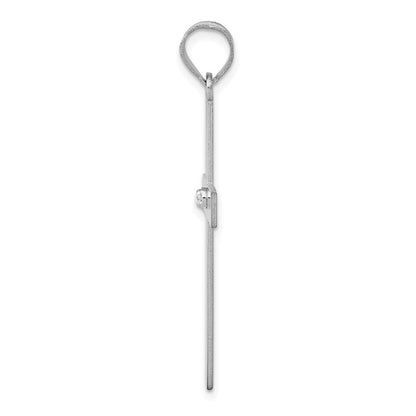 14k White Gold .02ct. Diamond Cross Pendant for Women