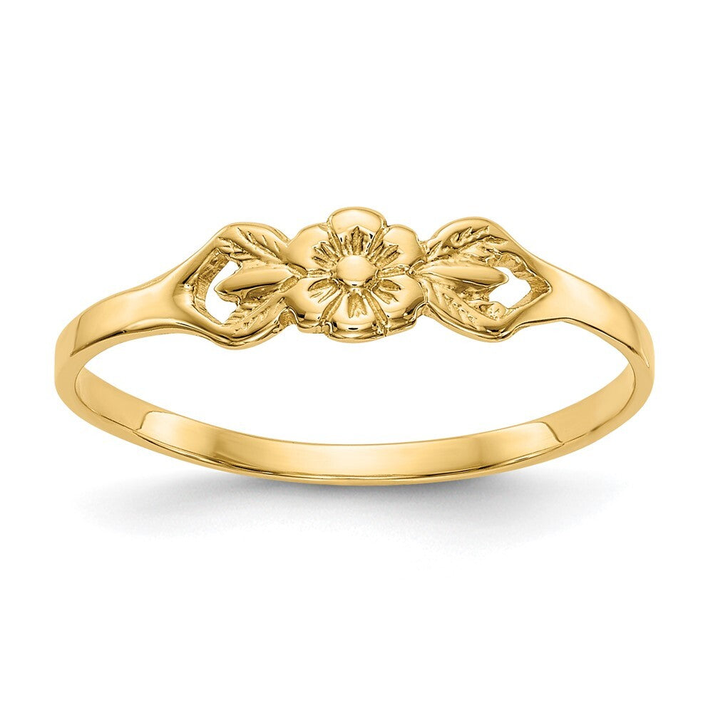 14K Yellow Gold Flower Baby Ring
