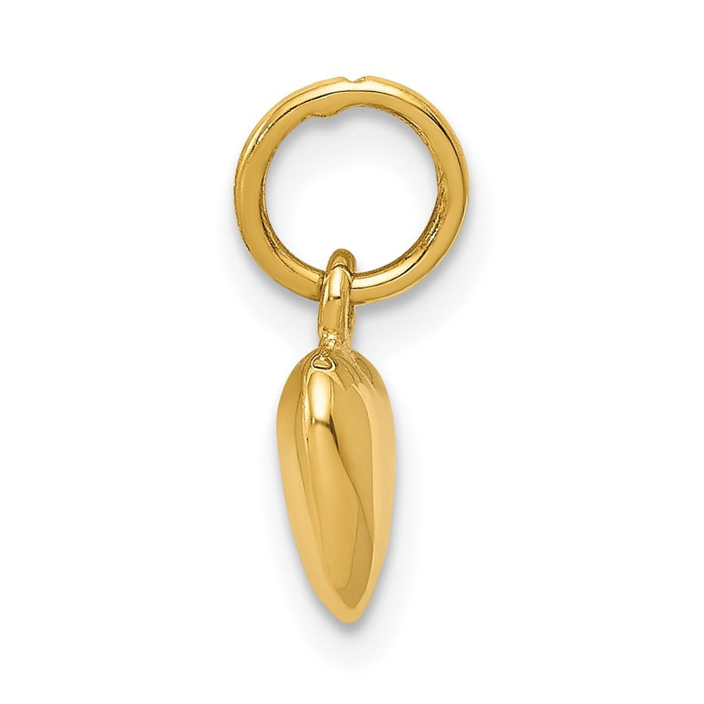 14k Yellow Gold Polished 3-D Puffed Heart Charm