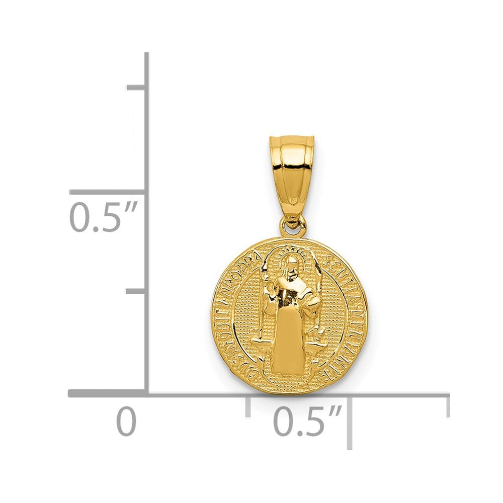 14k Yellow Gold San Benito 2 Sided Round Small Pendant