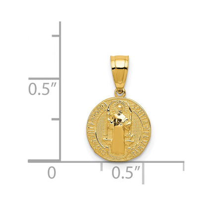14k Yellow Gold San Benito 2 Sided Round Small Pendant