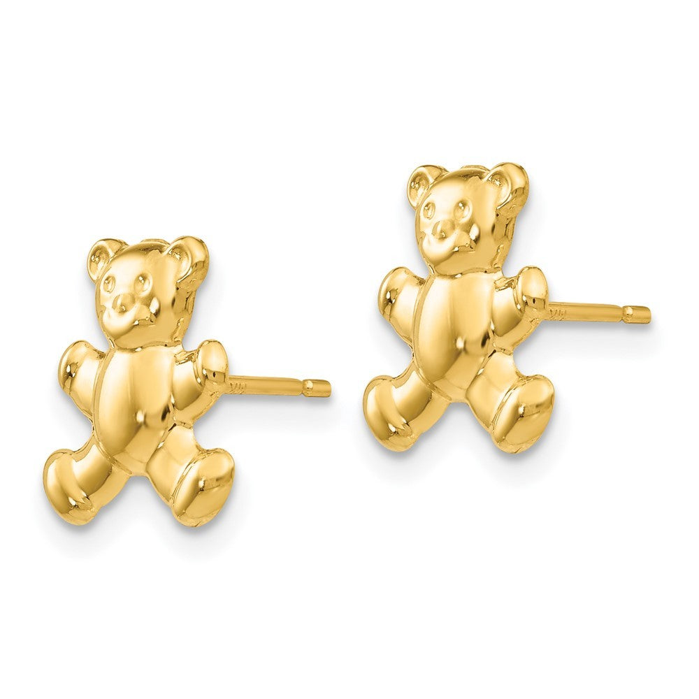 14k Yellow Gold Teddy Bear Earrings