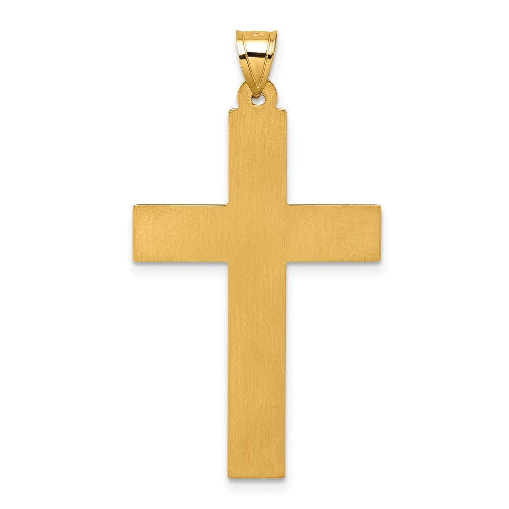 14k Yellow Gold with White Rhodium Polished Latin Cross Pendant