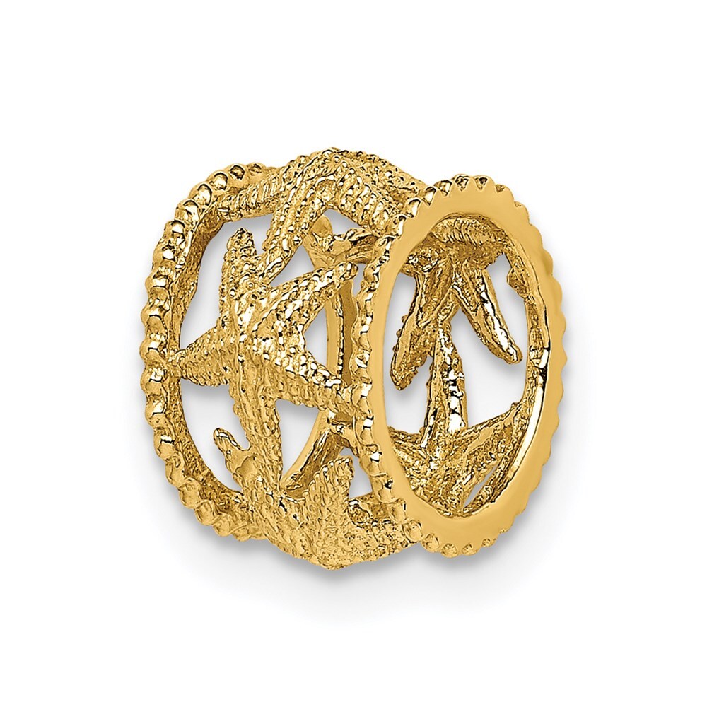 14k Yellow Gold Polished Starfish Slide Pendant for Women