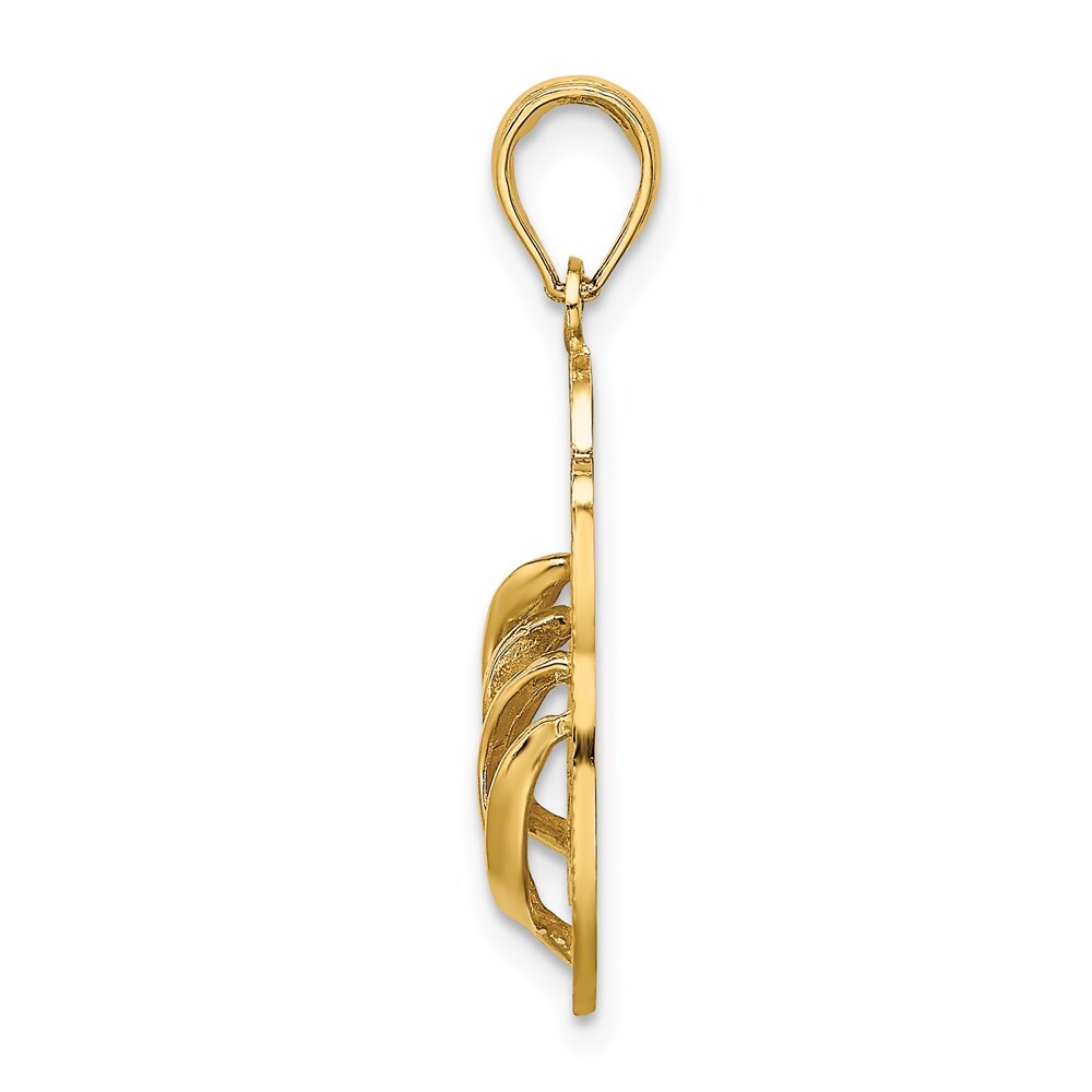 14k Yellow Gold Large SAN DIEGO Double Flip-Flop Charm Pendant for Women