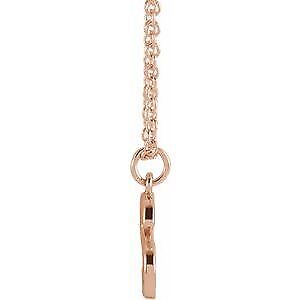 14k Rose Gold Initial S Dangle 18" Necklace Gift for Women