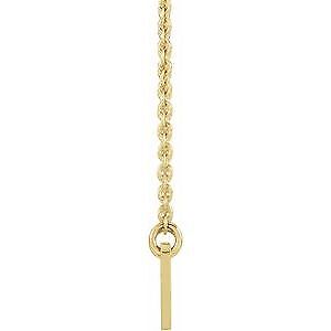 14k Yellow Gold Engravable Half Moon 16-18" Necklace