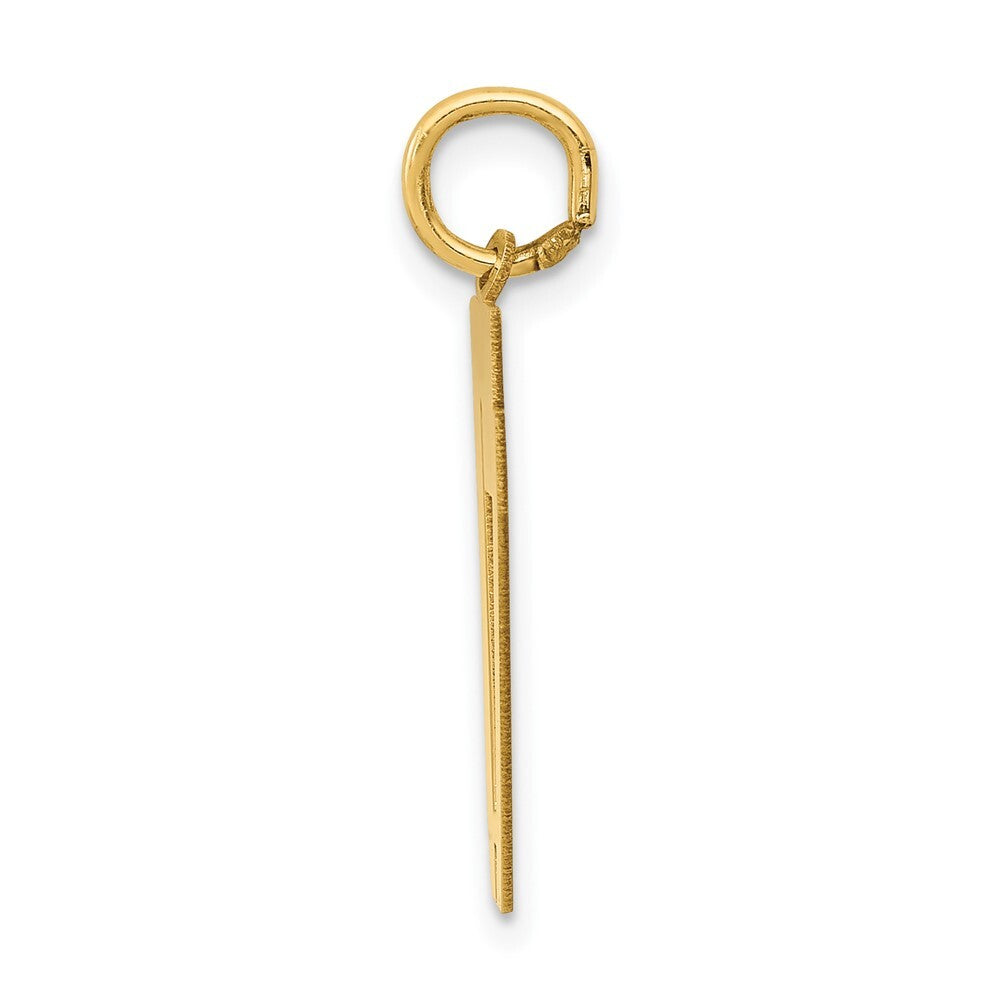 14k Yellow Gold Medium Polished Number 17 Charm Pendant for Women